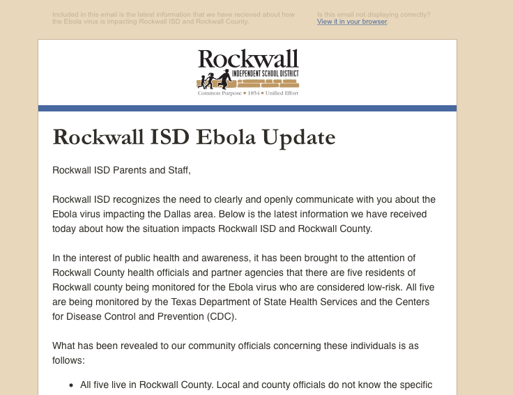 Ebola Email Screenshot